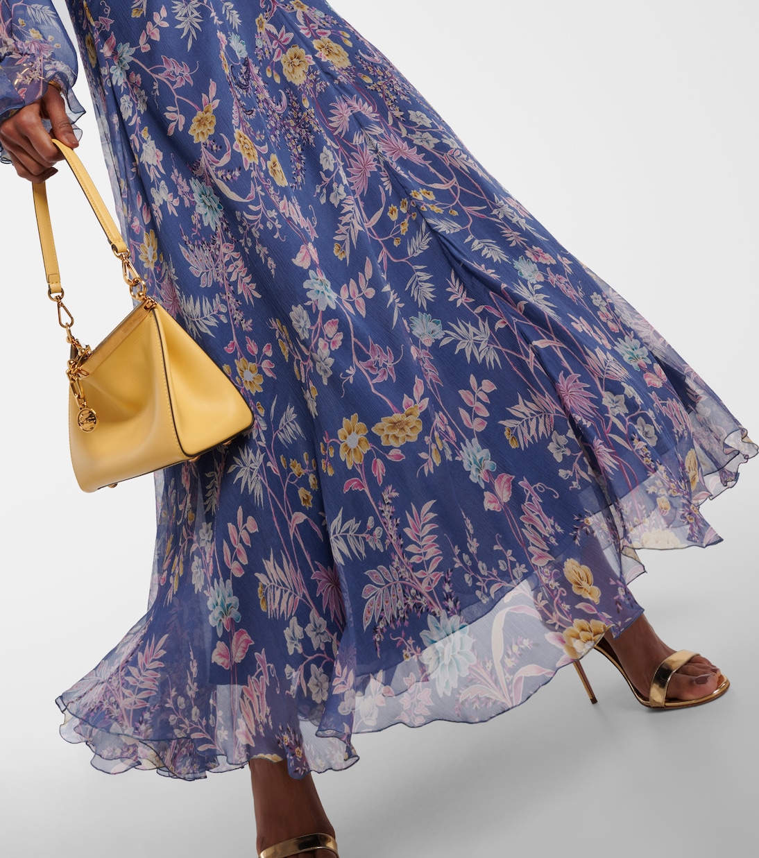 Abito lungo in seta con stampa | Etro