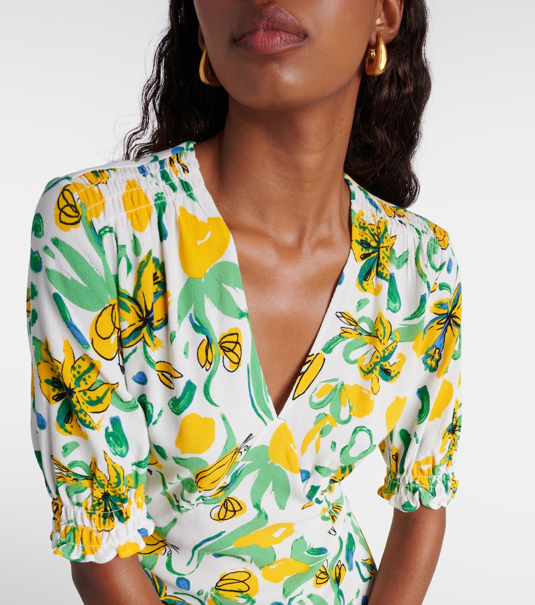 Vestido midi Jemma de crepé floral | Diane von Furstenberg