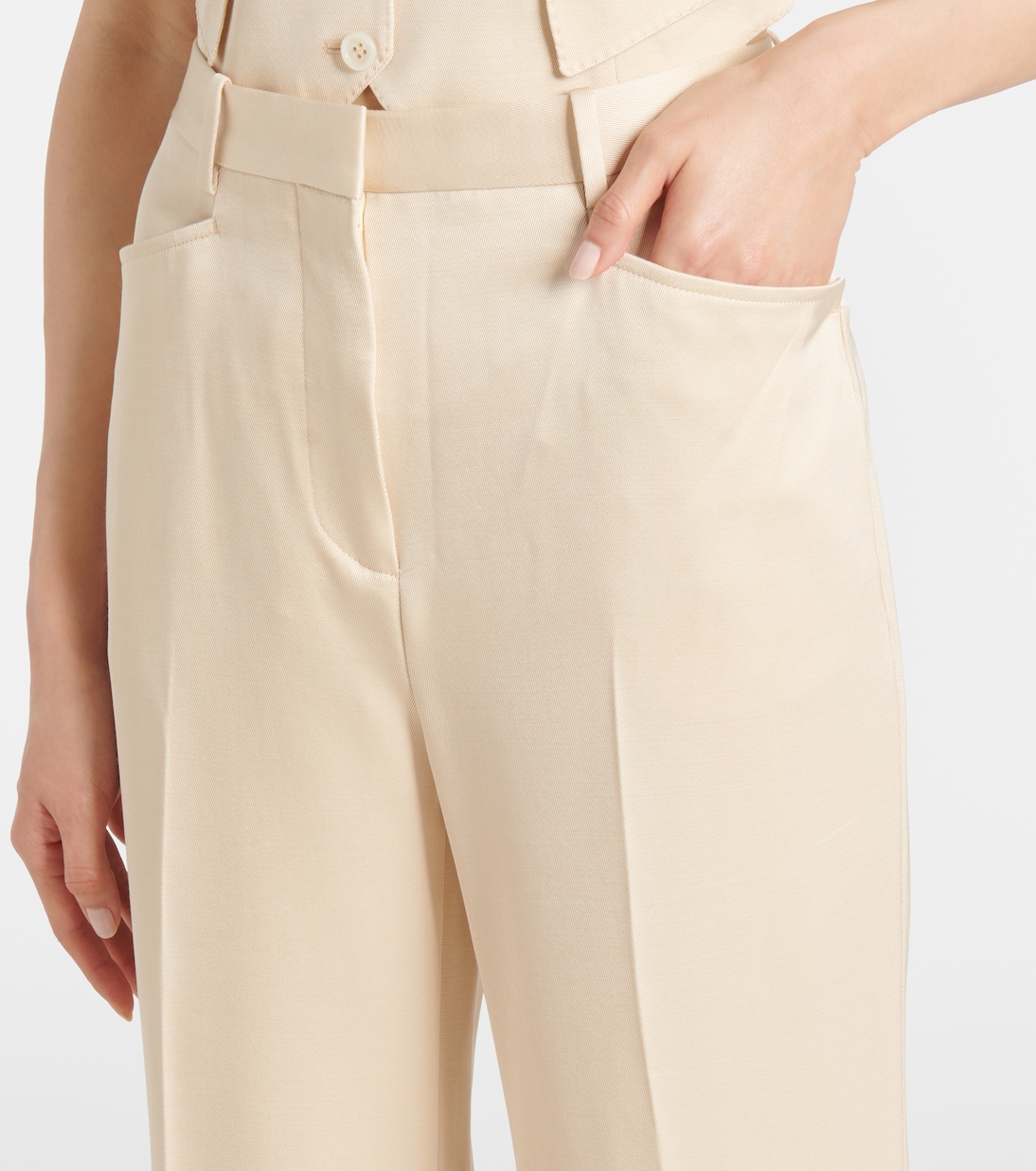 Silk and wool twill bootcut pants | Tom Ford