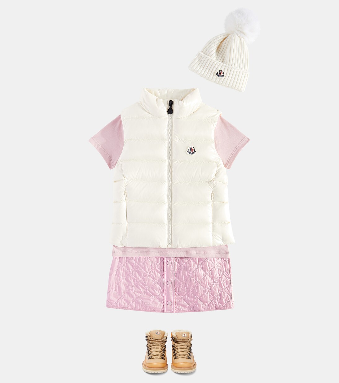 Logo faux fur-trimmed virgin wool beanie | Moncler Enfant