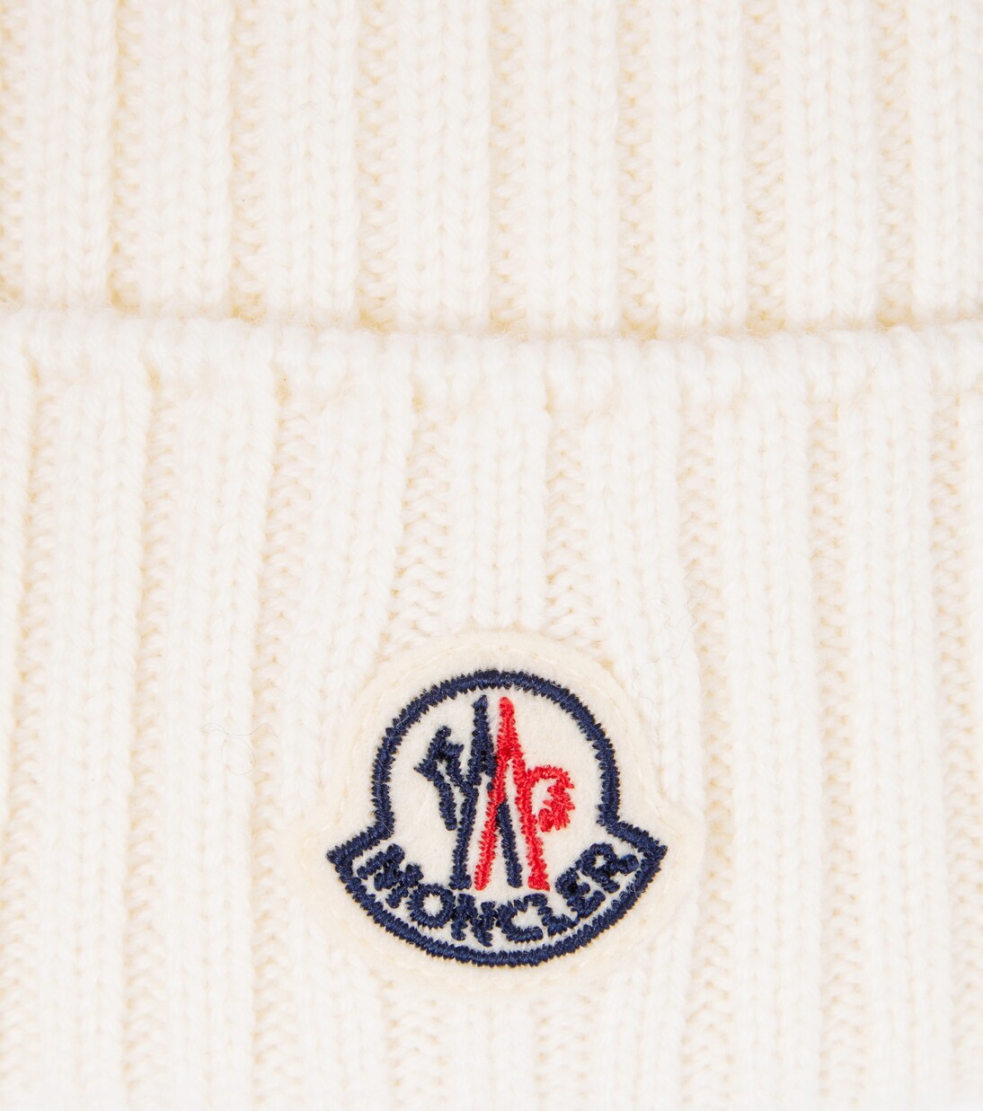 Logo faux fur-trimmed virgin wool beanie | Moncler Enfant