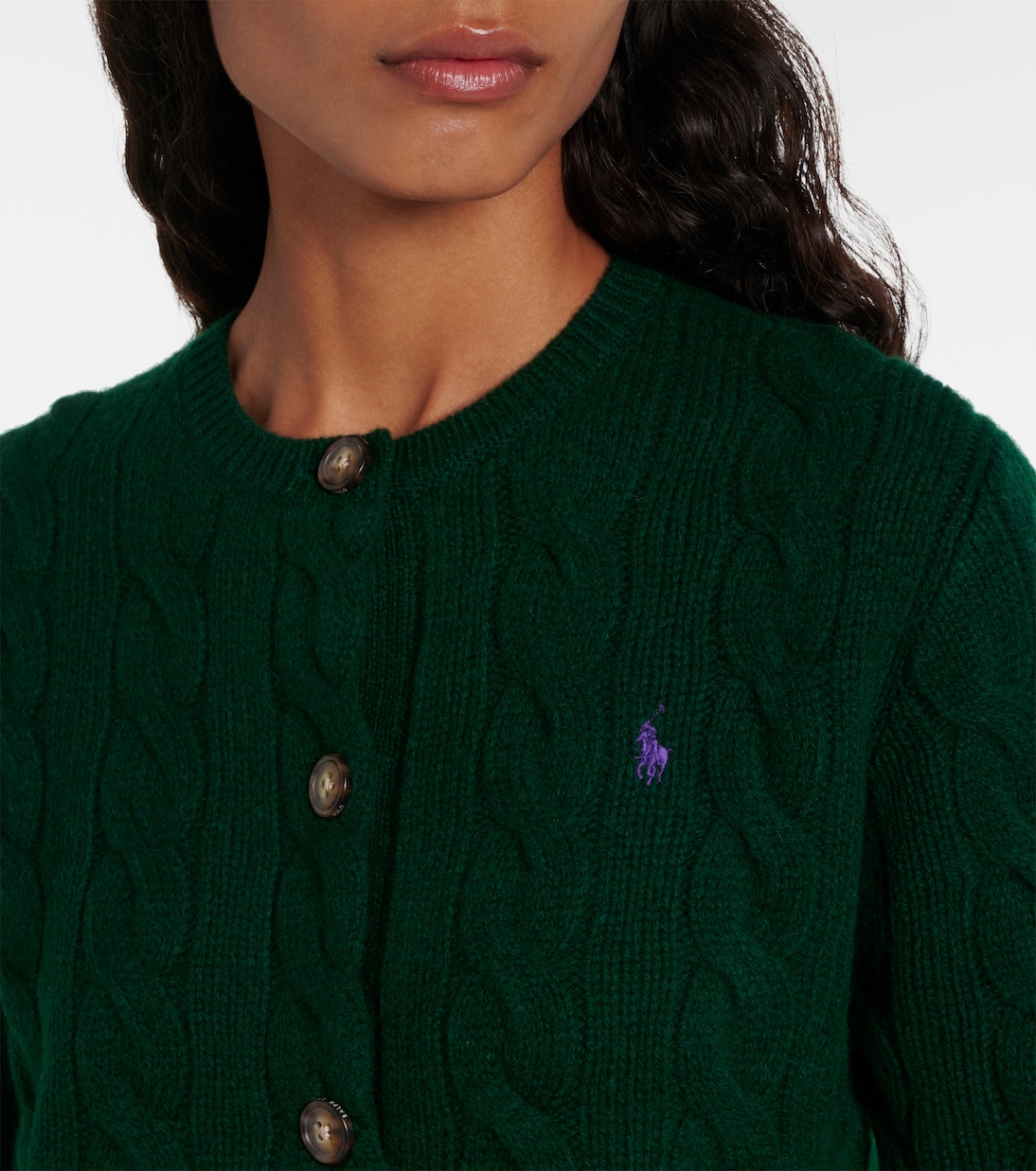 Cable-knit wool and cashmere cardigan | Polo Ralph Lauren
