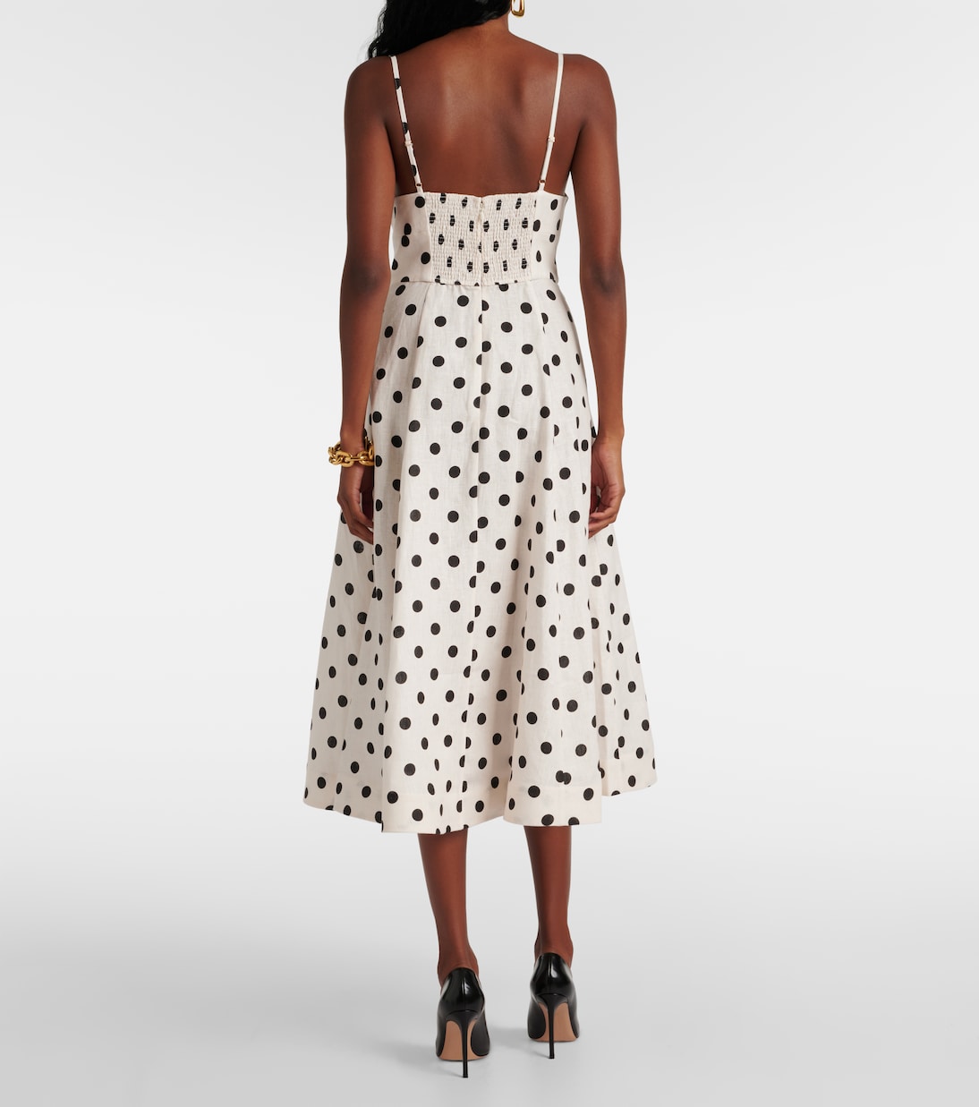 Abito midi in lino a pois | Zimmermann