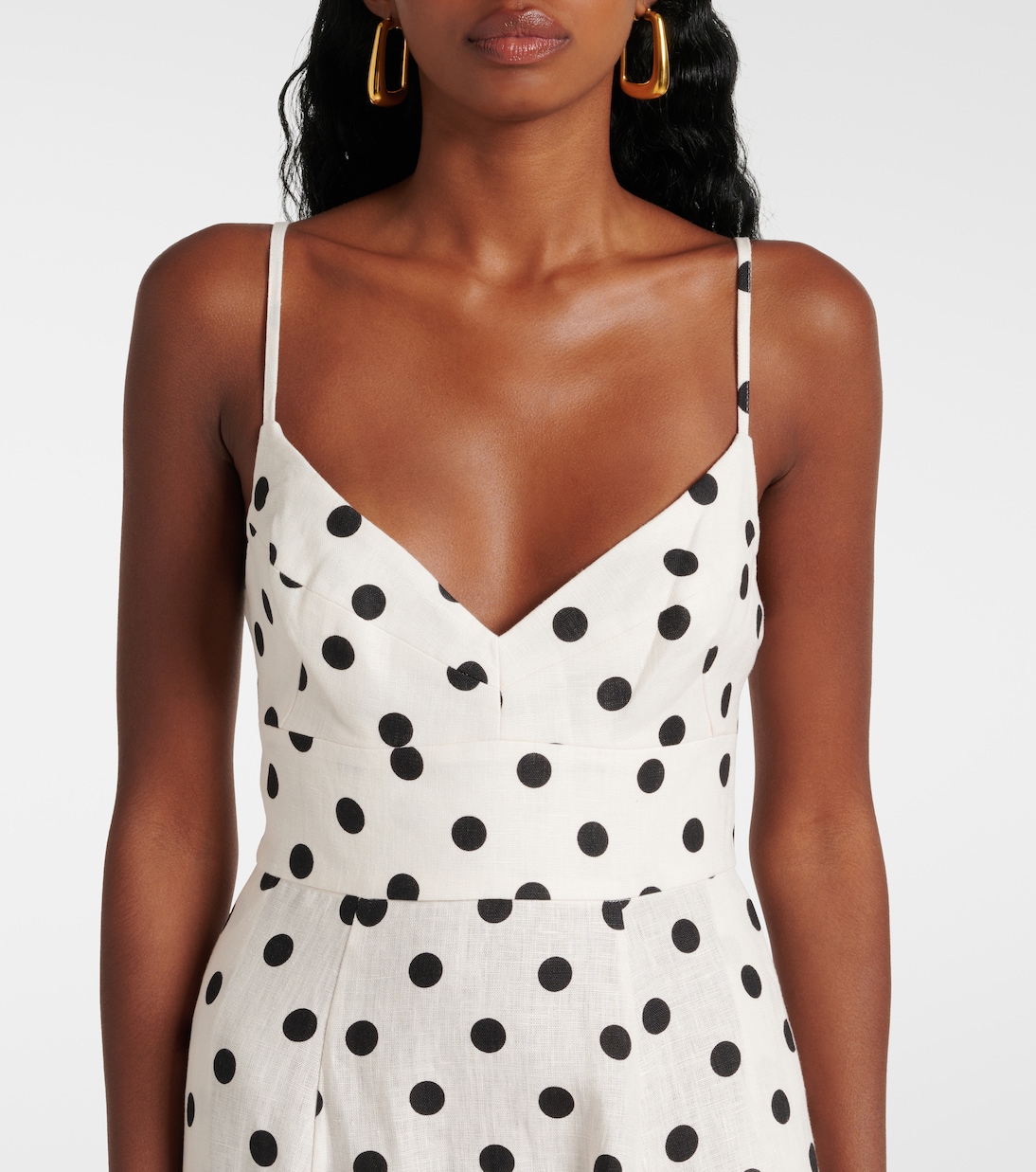 Abito midi in lino a pois | Zimmermann