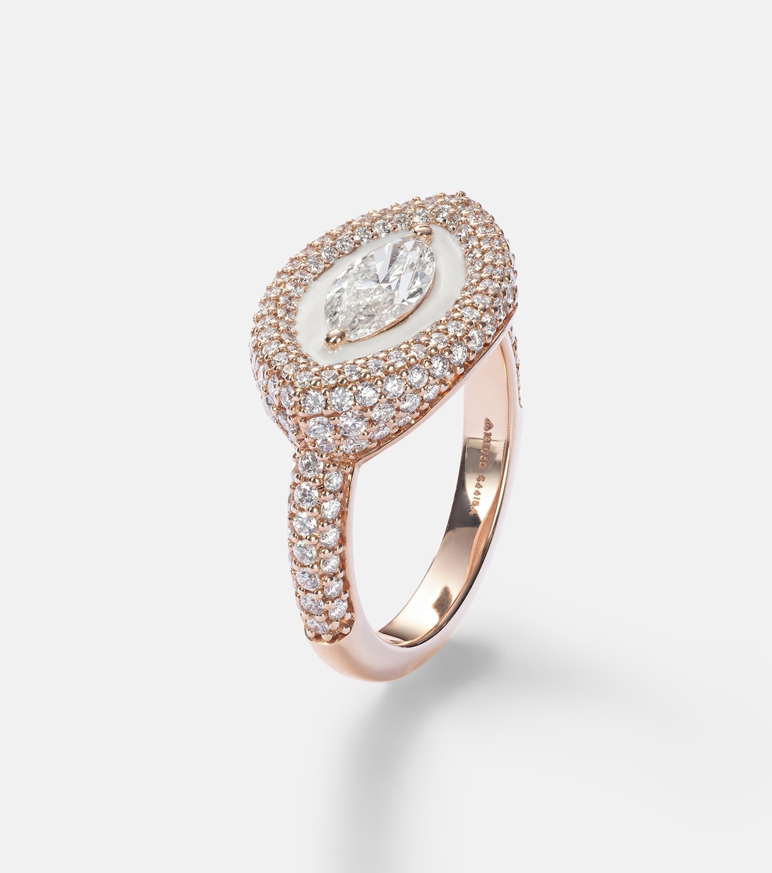 Anello Marquise Eye in oro bianco 18kt con diamanti | Kamyen