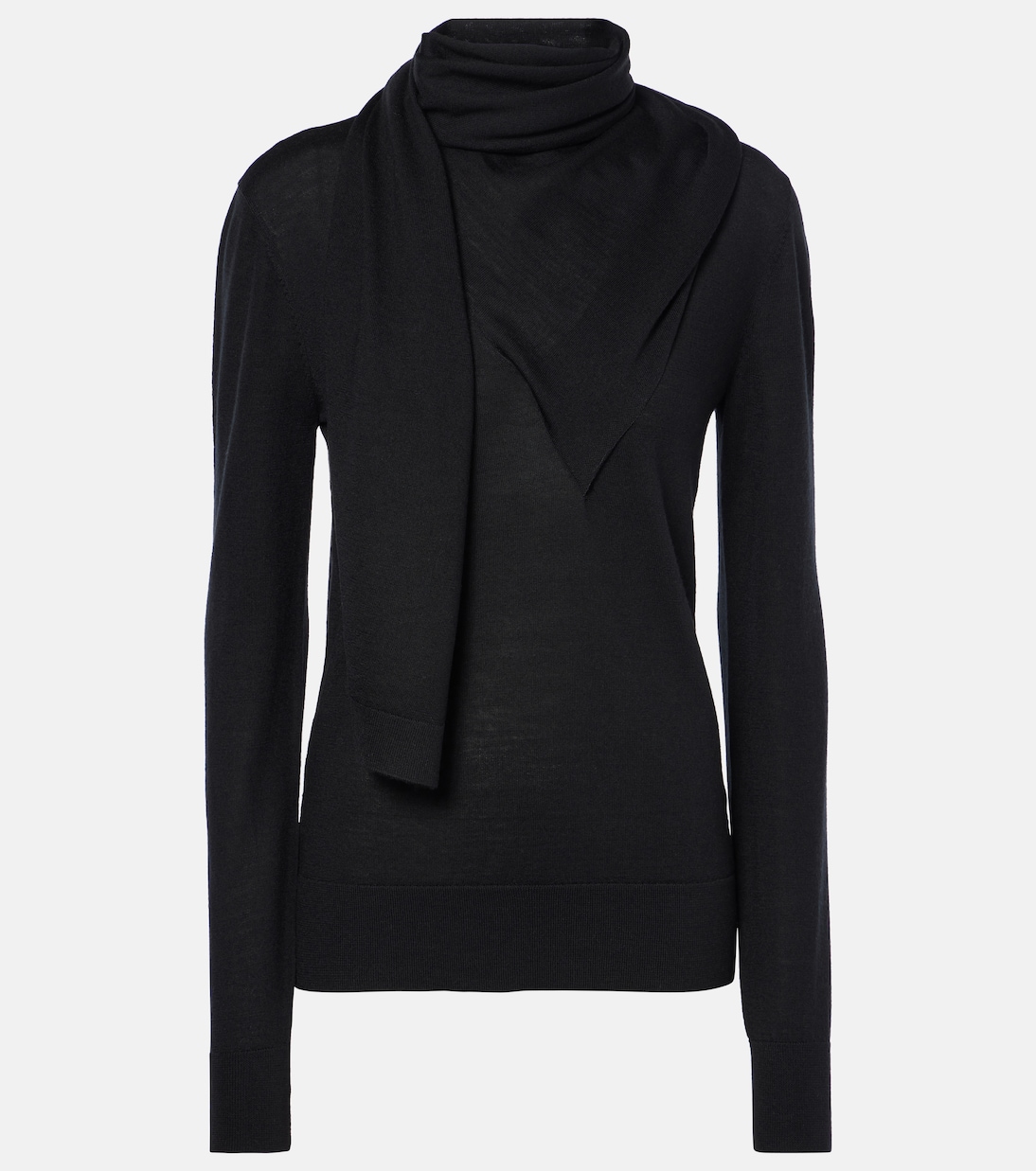 Pullover in lana e seta con sciarpa | Toteme
