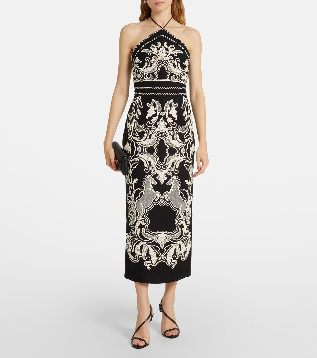 Abito midi Azera in misto lino | Rebecca Vallance