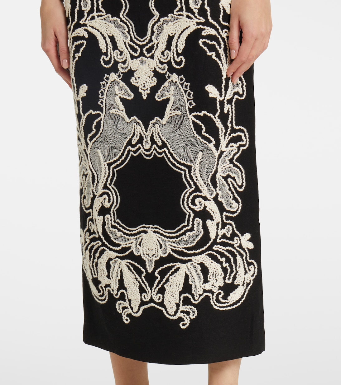Abito midi Azera in misto lino | Rebecca Vallance