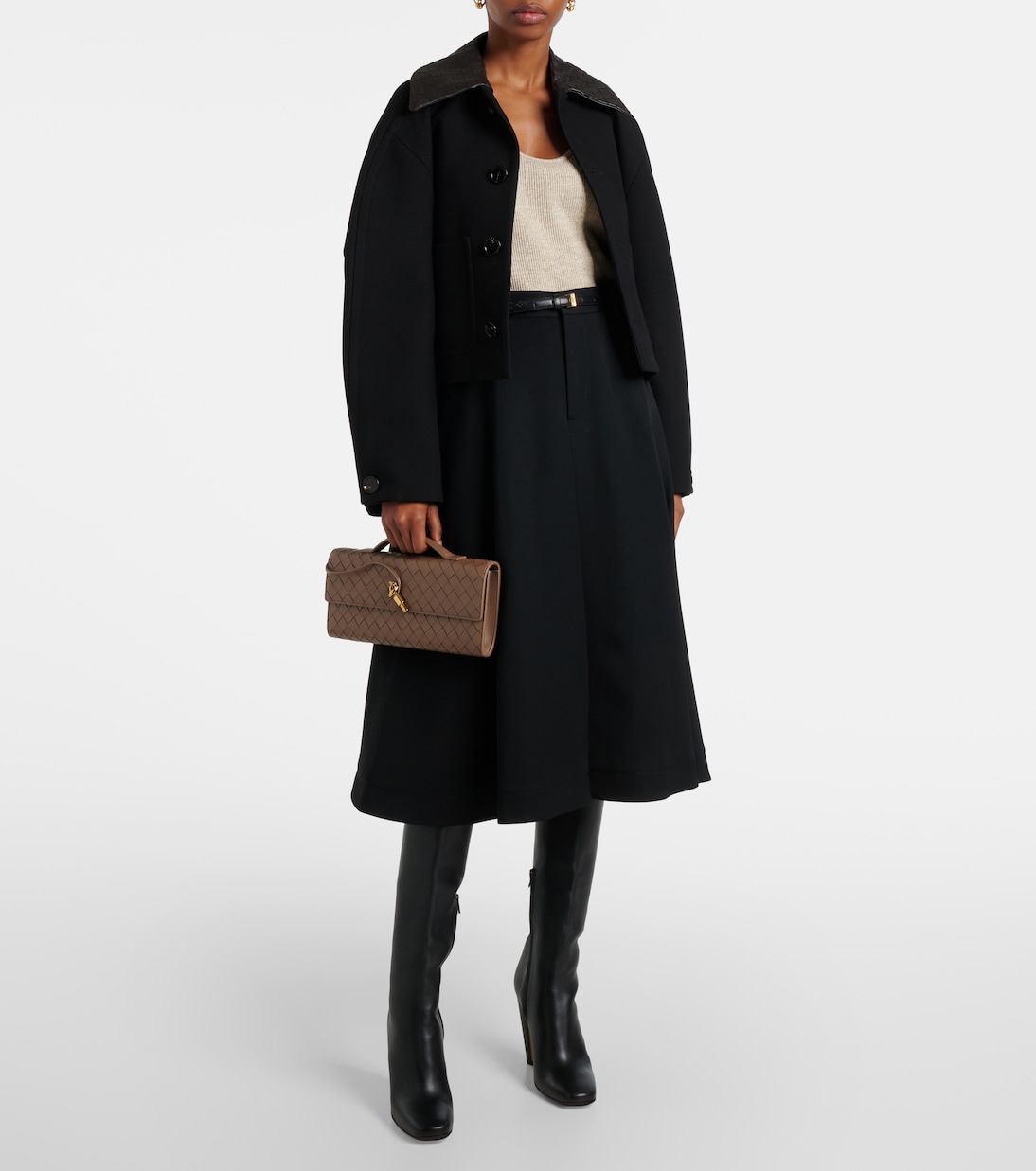 Jupe midi en laine | Bottega Veneta