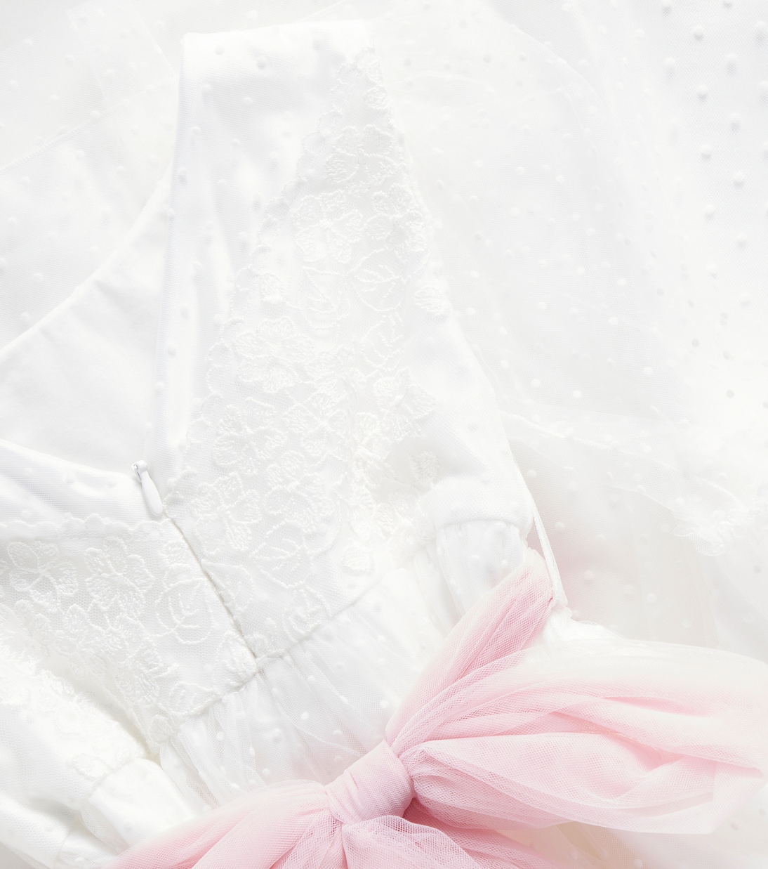 Abito in pizzo e tulle con fiocco | Monnalisa