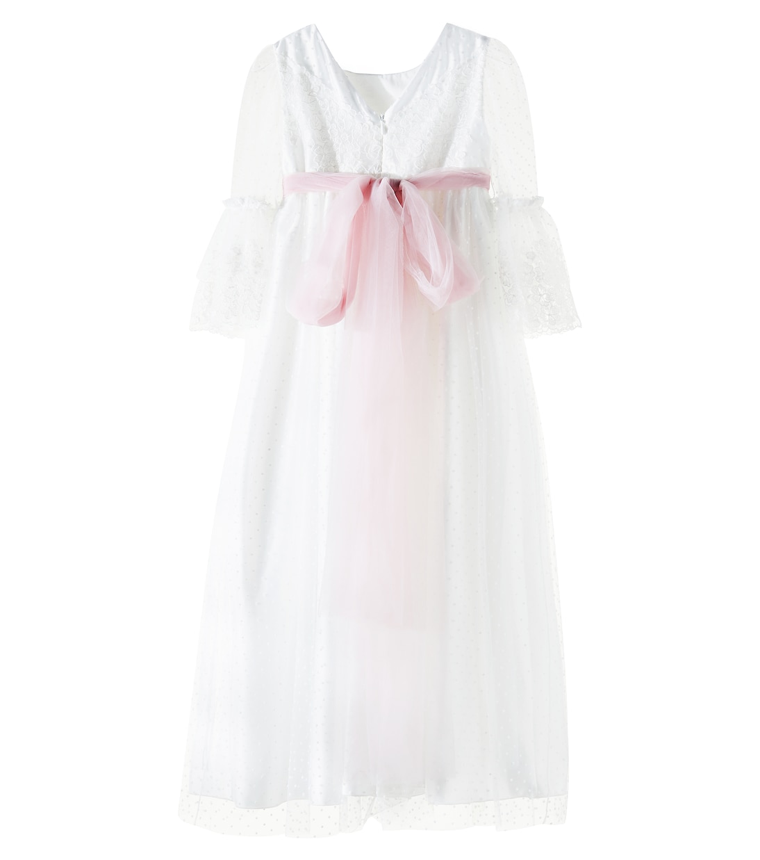 Abito in pizzo e tulle con fiocco | Monnalisa