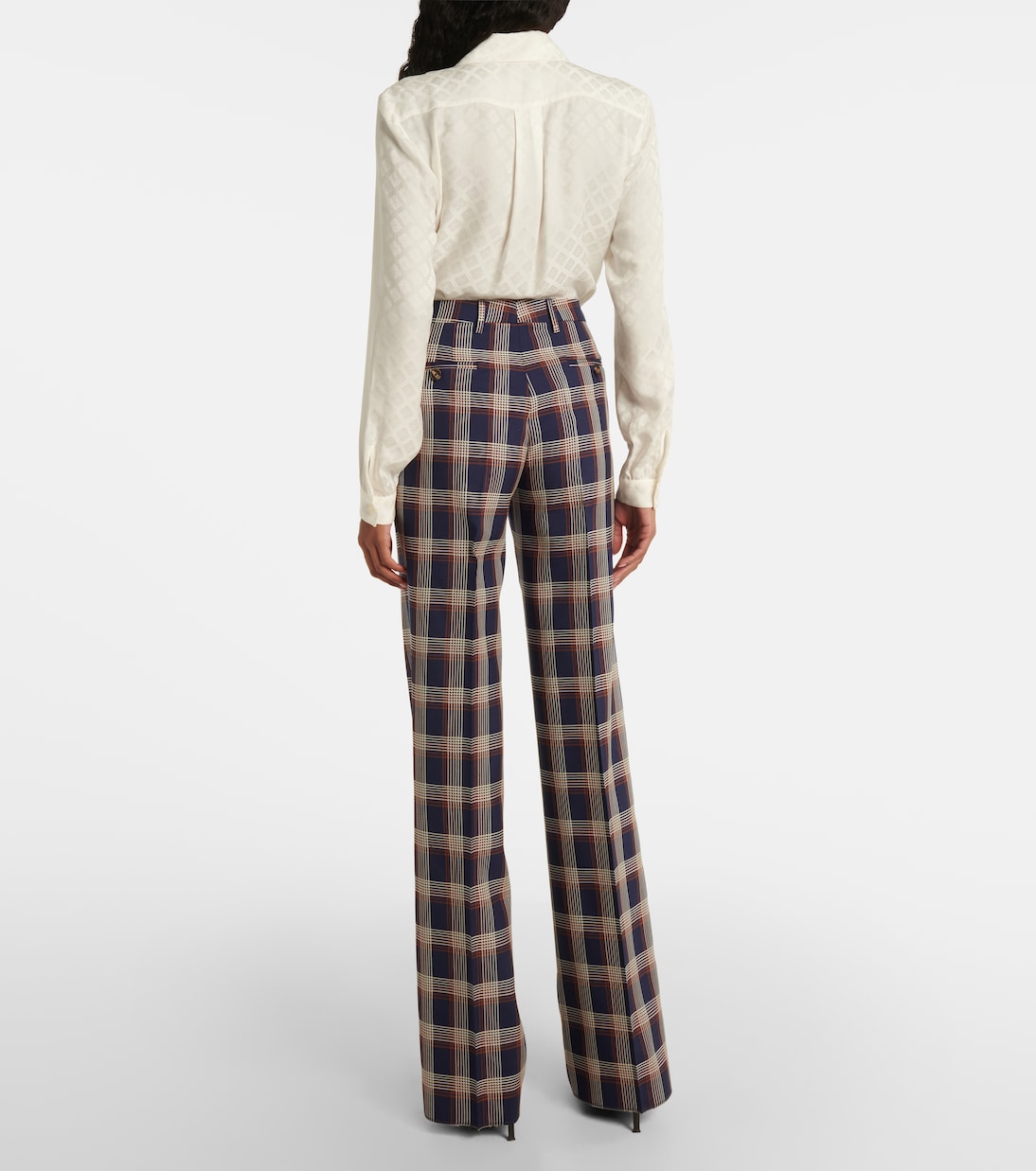 Pantaloni a gamba larga in lana a quadri | Etro