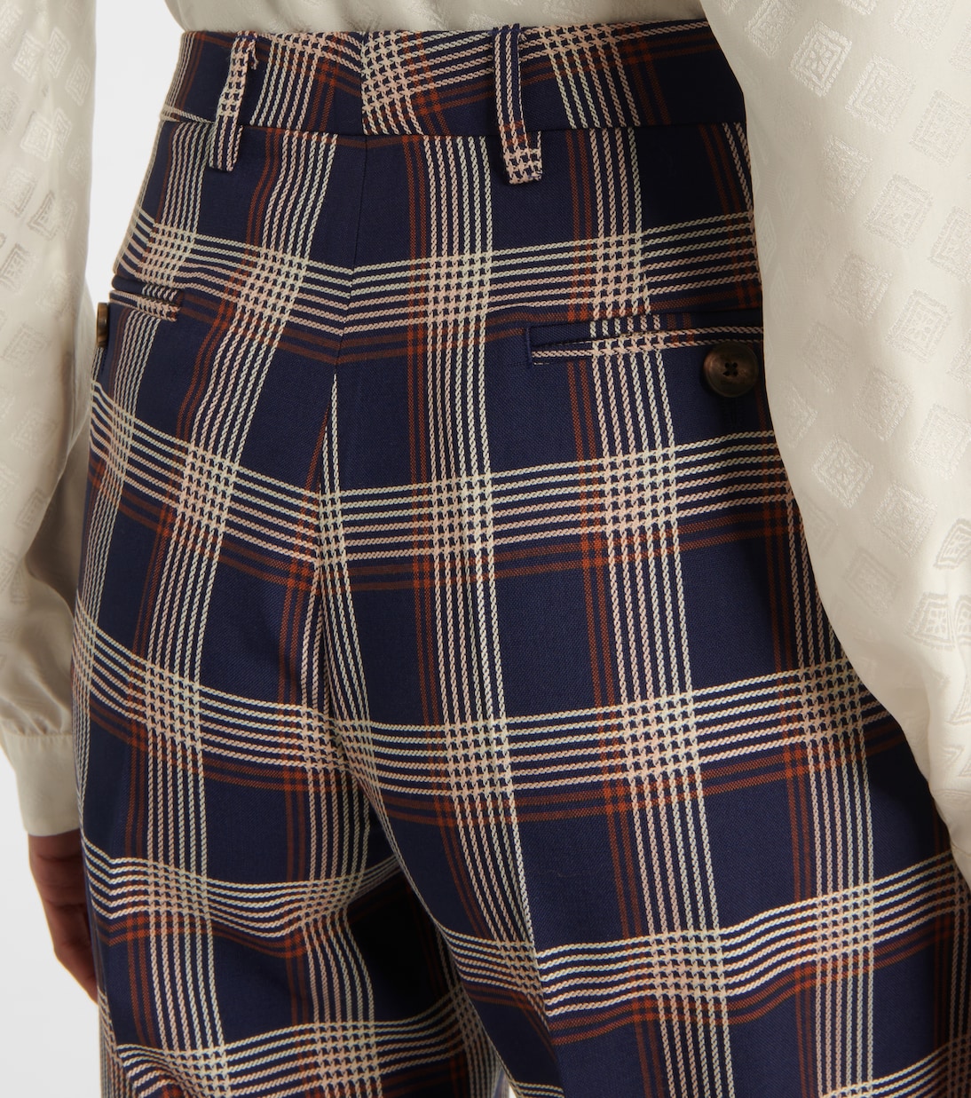 Pantaloni a gamba larga in lana a quadri | Etro