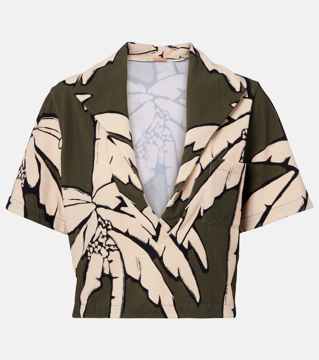 Camicia cropped in spugna con stampa | Johanna Ortiz