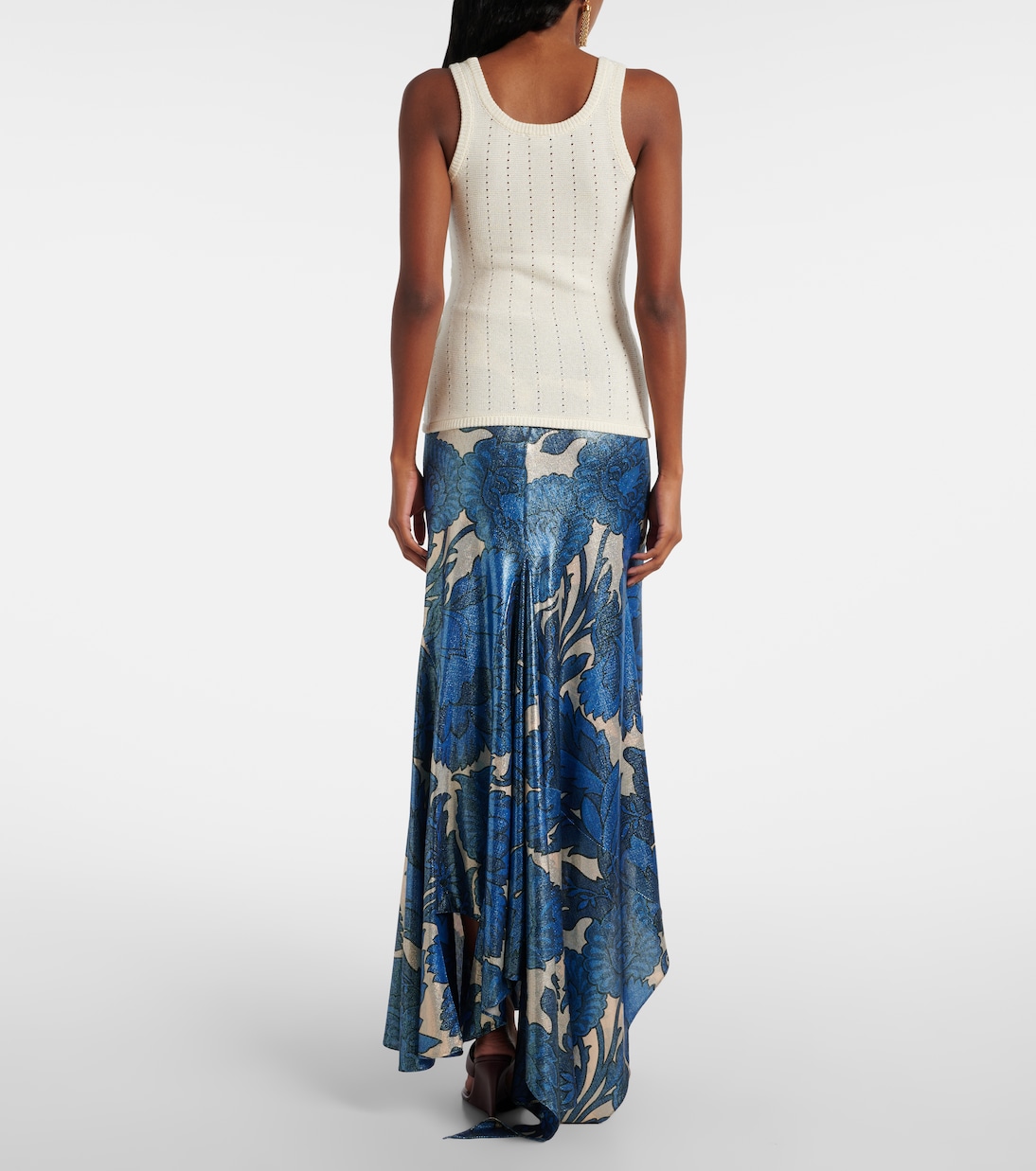 Tank top de pointelle de mezcla de seda | Etro
