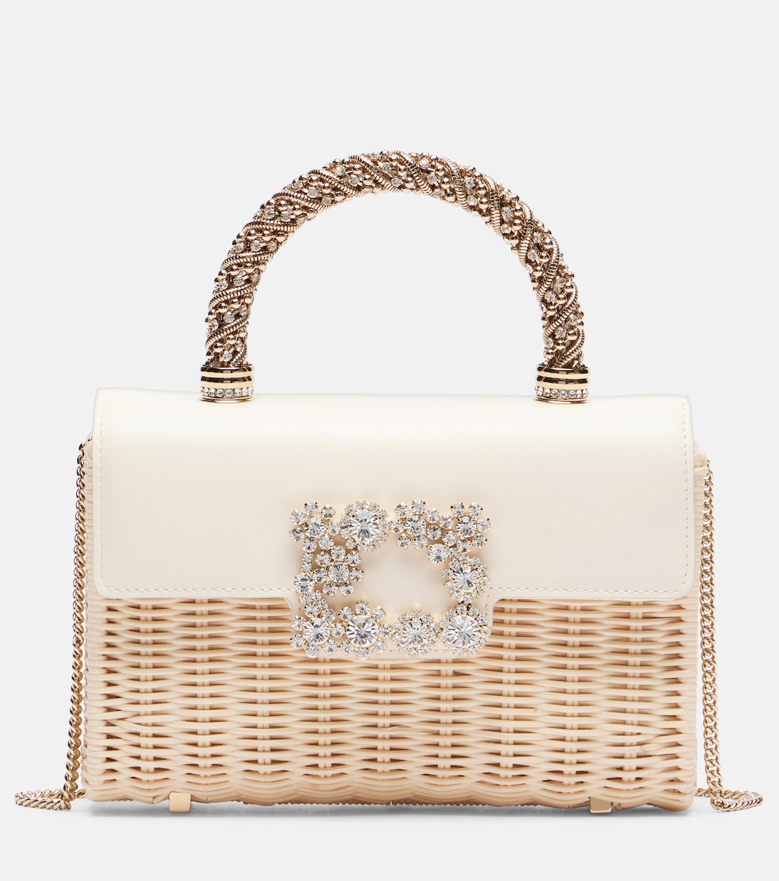 Jewel Efflorescent 미니 라탄 토트 백 | Roger Vivier