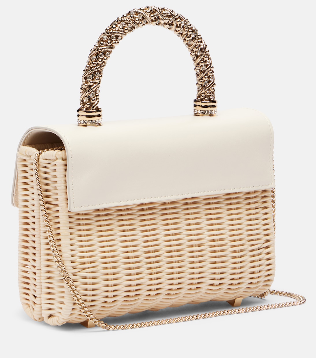 Jewel Efflorescent 미니 라탄 토트 백 | Roger Vivier