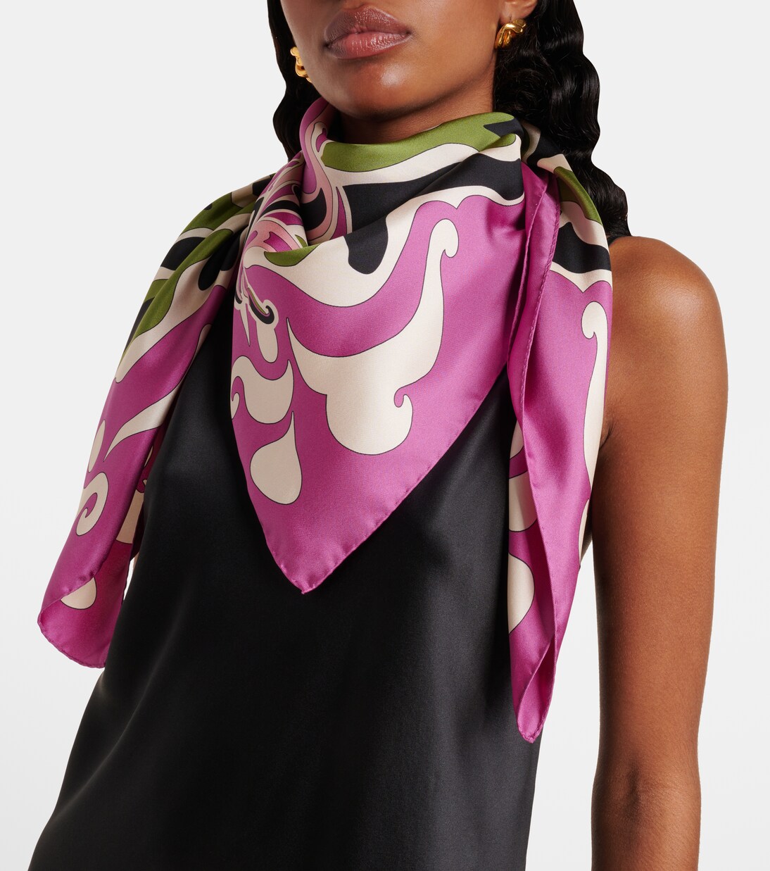 Printed silk twill scarf  | La DoubleJ