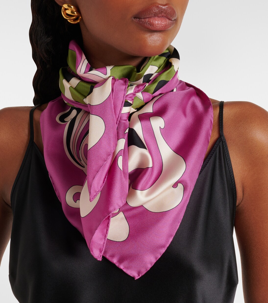 Printed silk twill scarf  | La DoubleJ