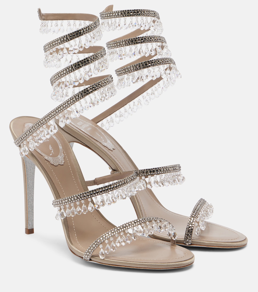 Chandelier 105 embellished satin sandals | Rene Caovilla