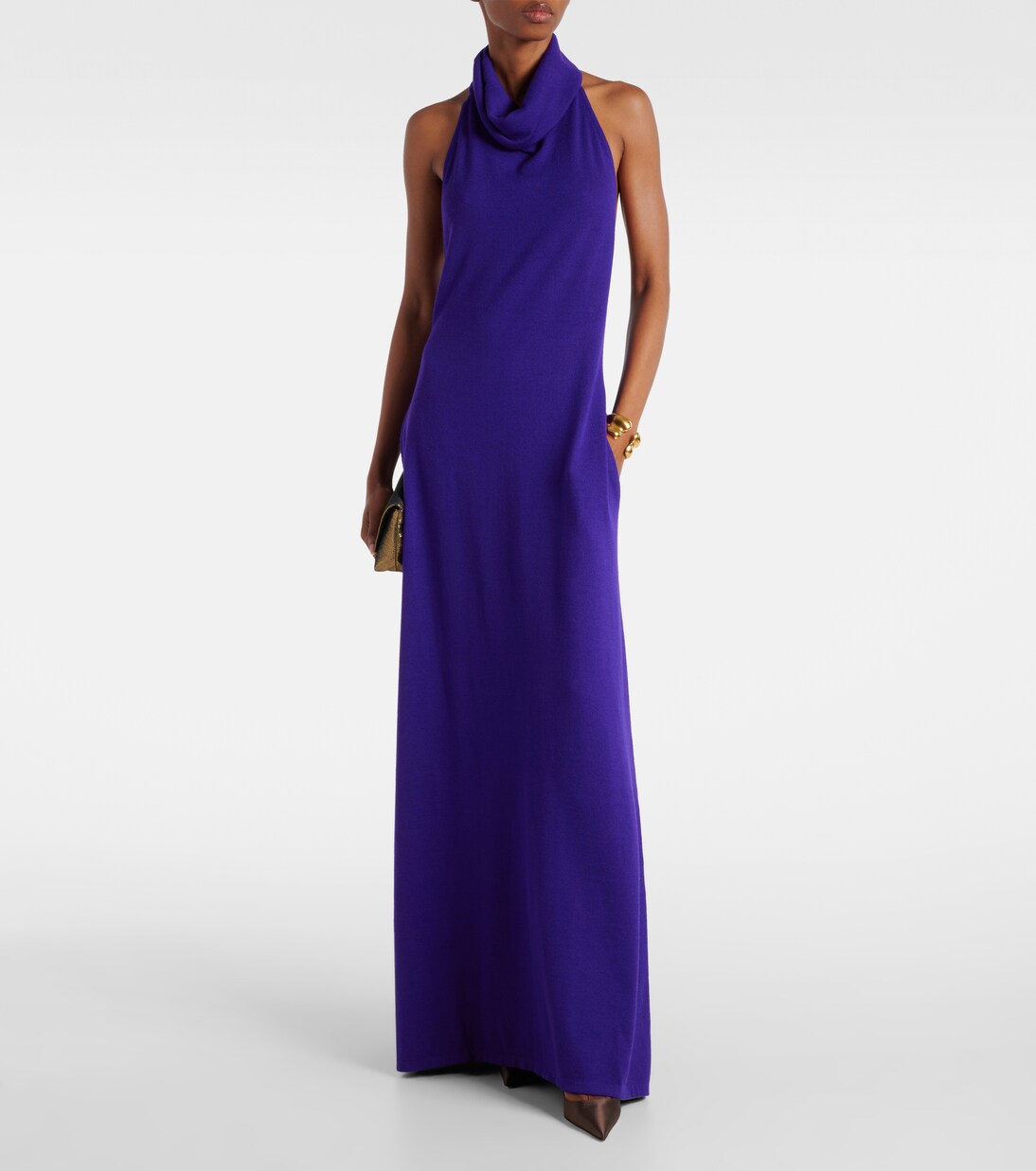 Halterneck cashmere-blend gown | Tom Ford