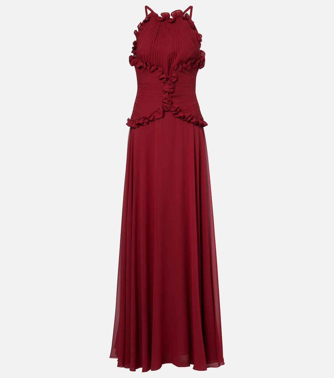 Ruffled silk georgette gown | Elie Saab