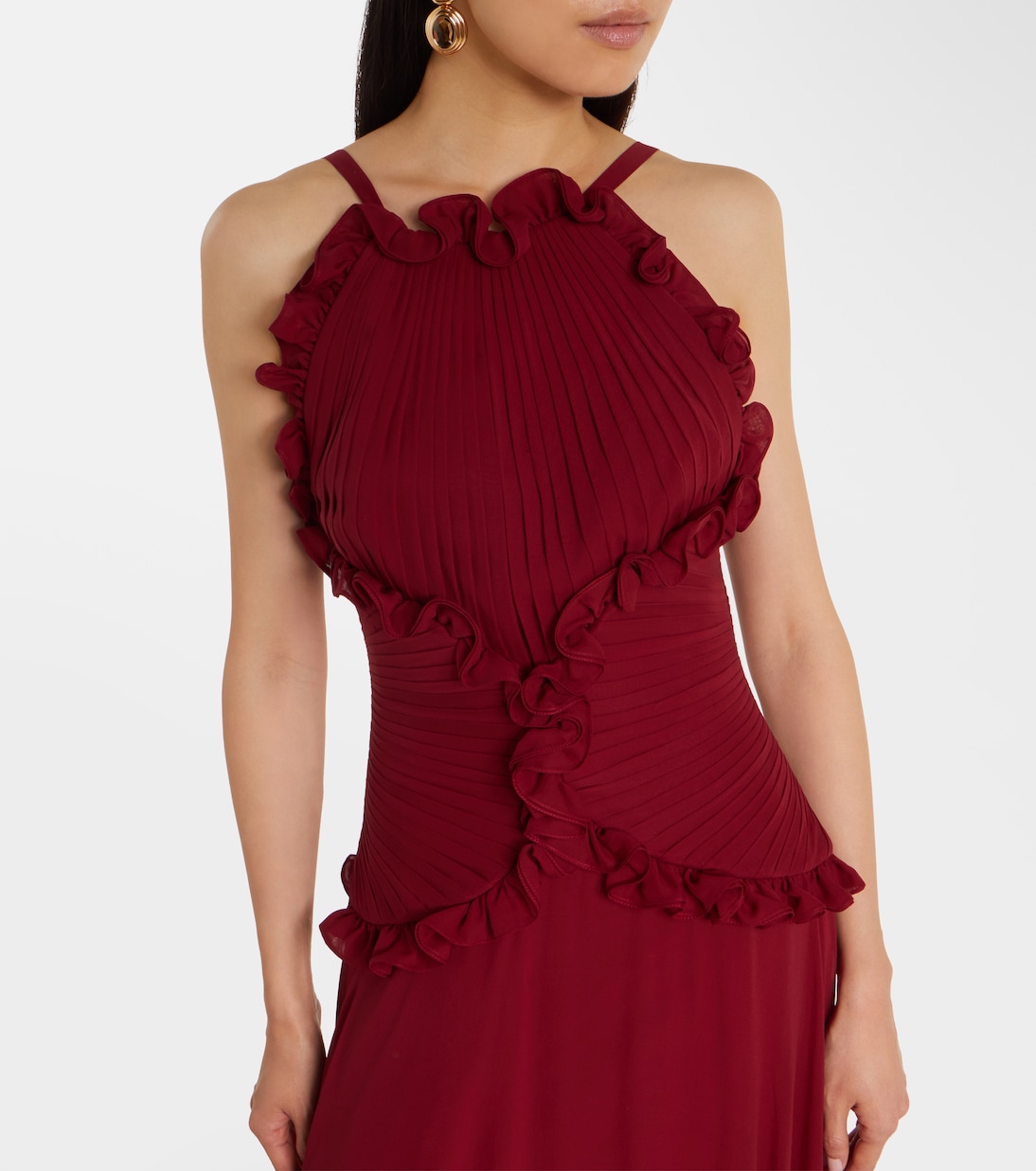 Ruffled silk georgette gown | Elie Saab