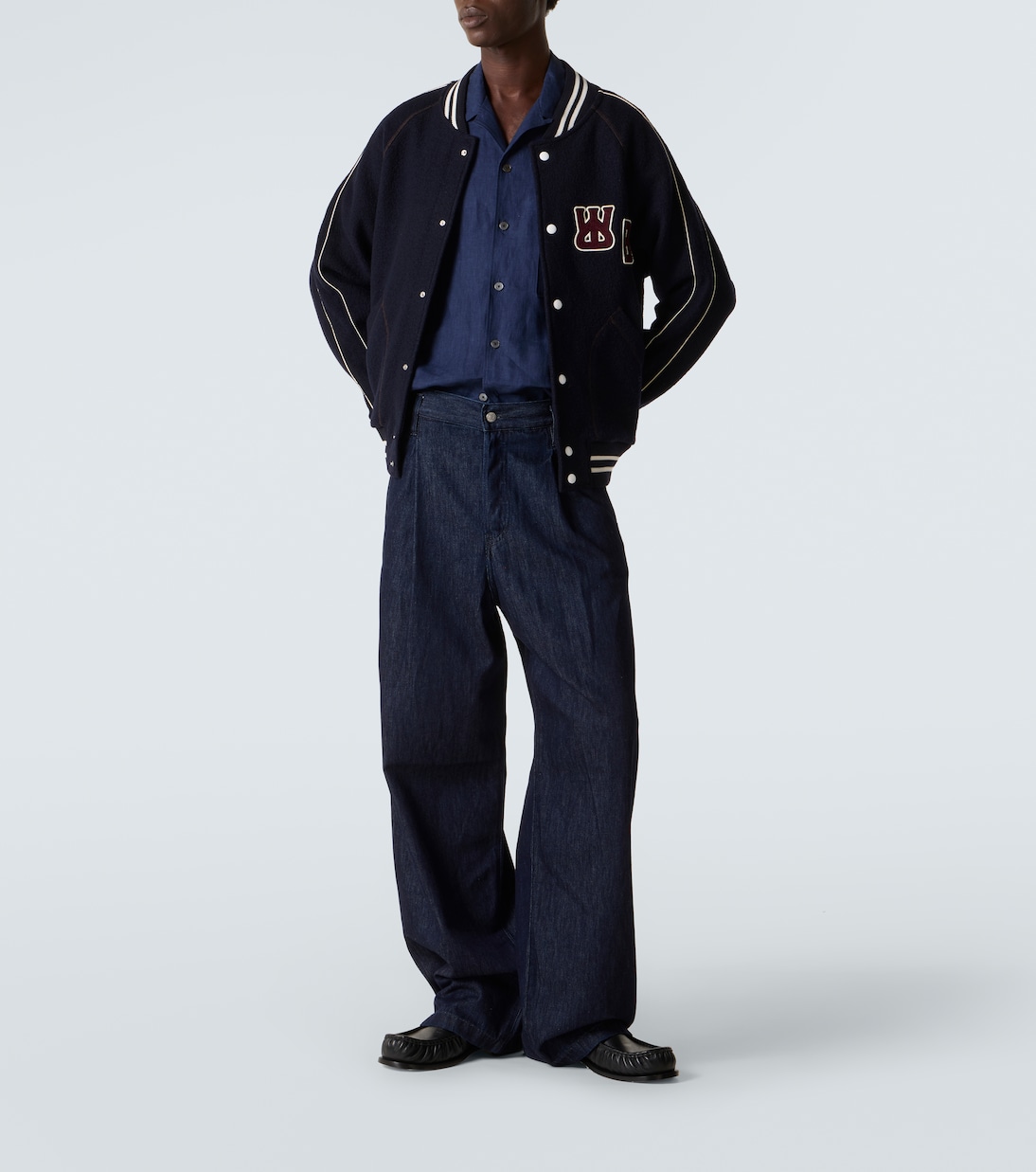 October embroidered wool varsity jacket | Wales Bonner