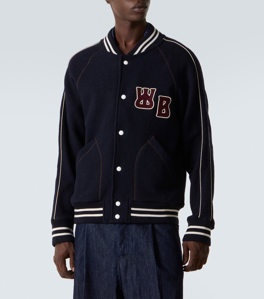 October embroidered wool varsity jacket | Wales Bonner