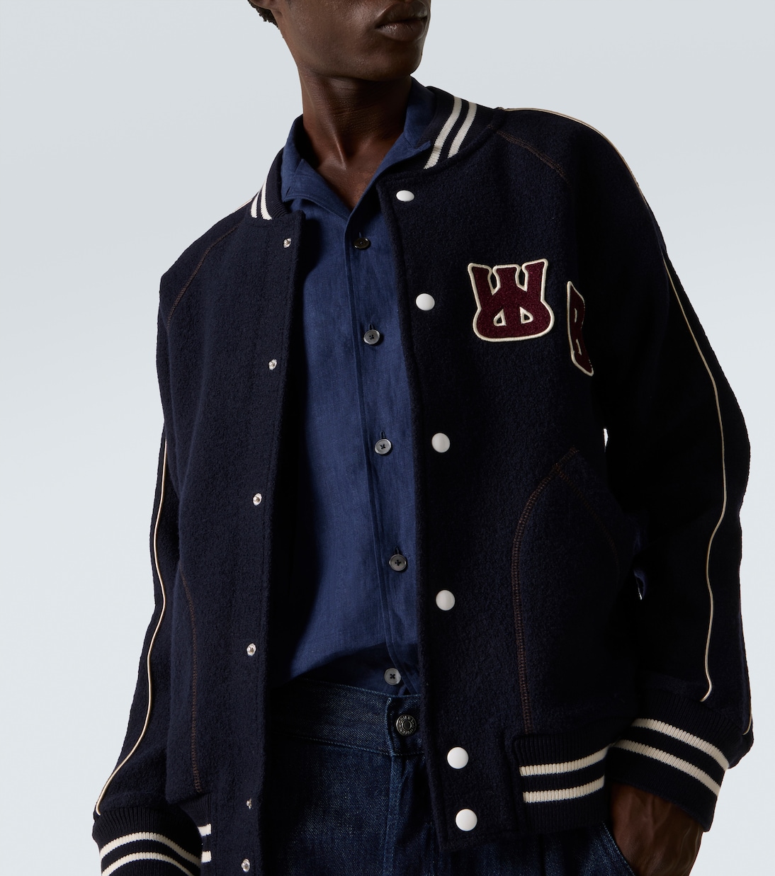 October embroidered wool varsity jacket | Wales Bonner