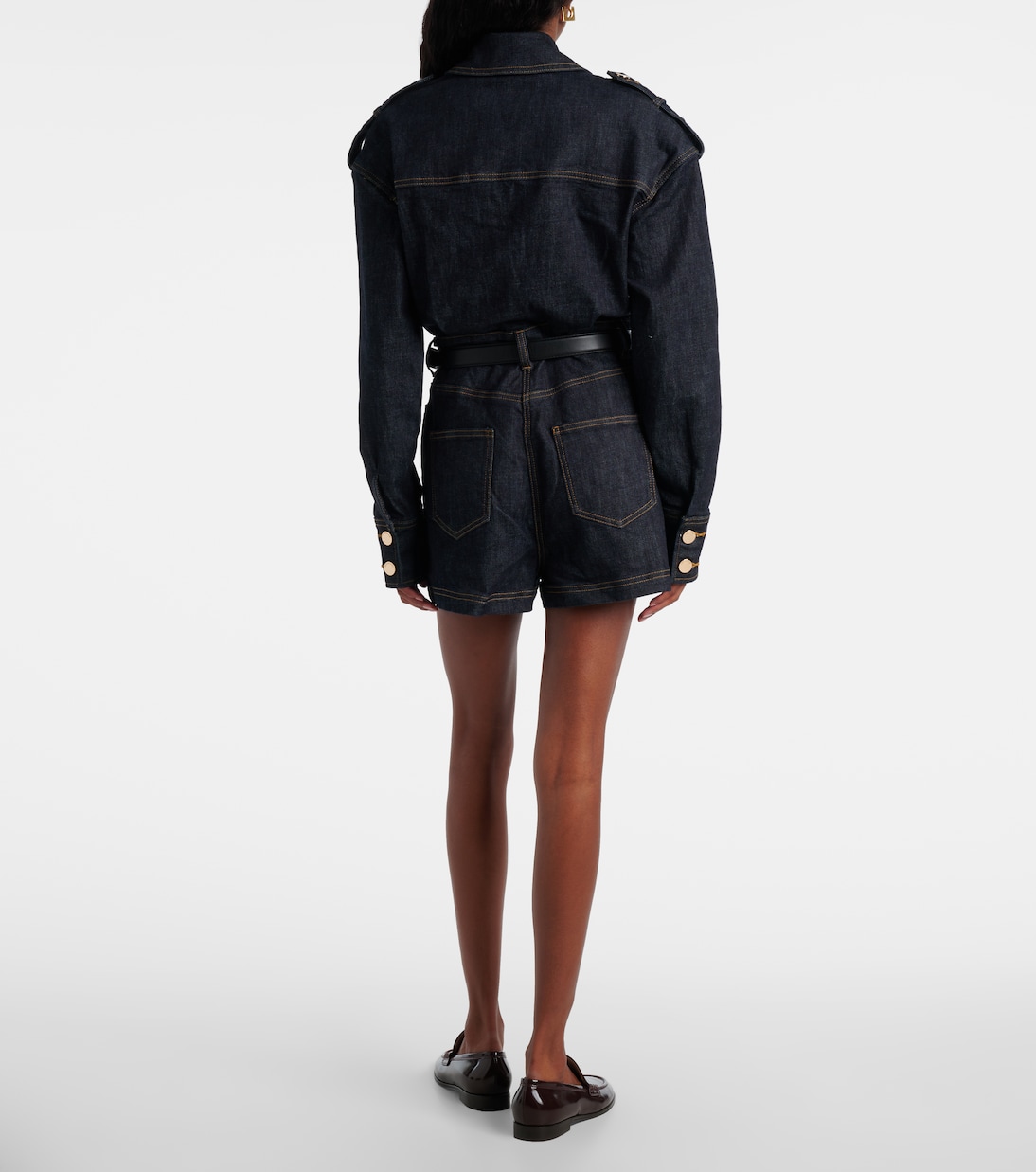 Jumpsuit corta di jeans | Self-Portrait
