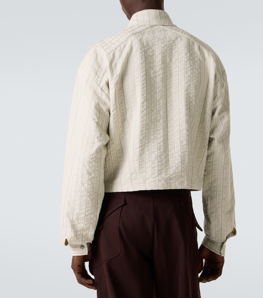 Kraner striped cropped cotton shirt | Kiko Kostadinov