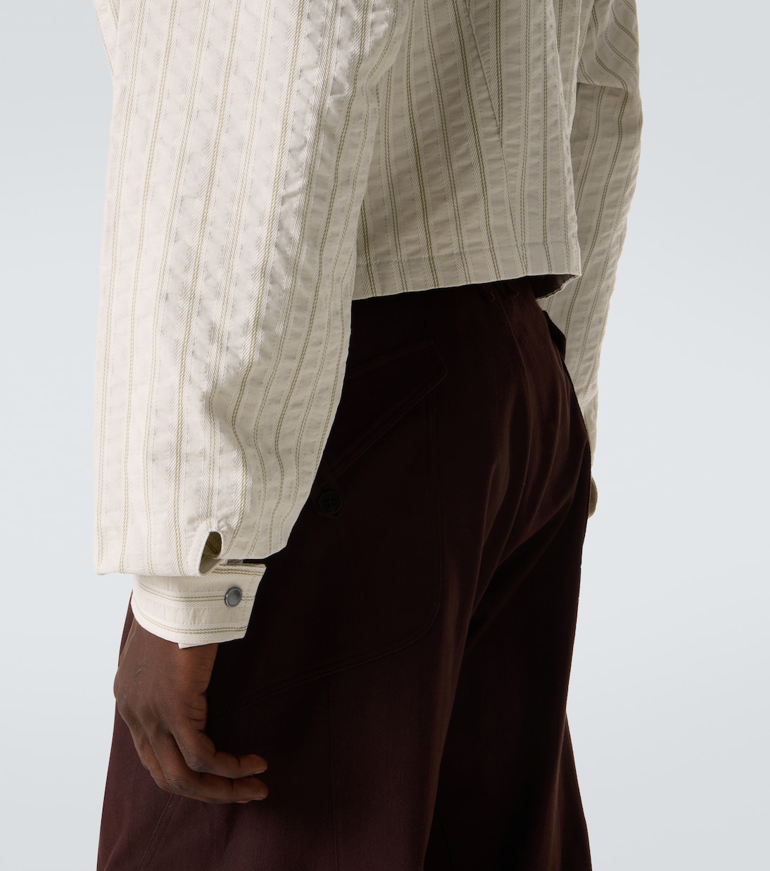 Kraner striped cropped cotton shirt | Kiko Kostadinov