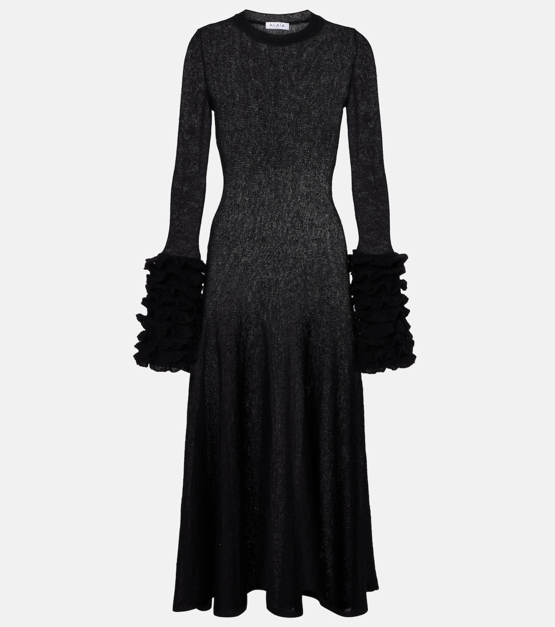 Ruffled mohair-blend maxi dress | Alaïa
