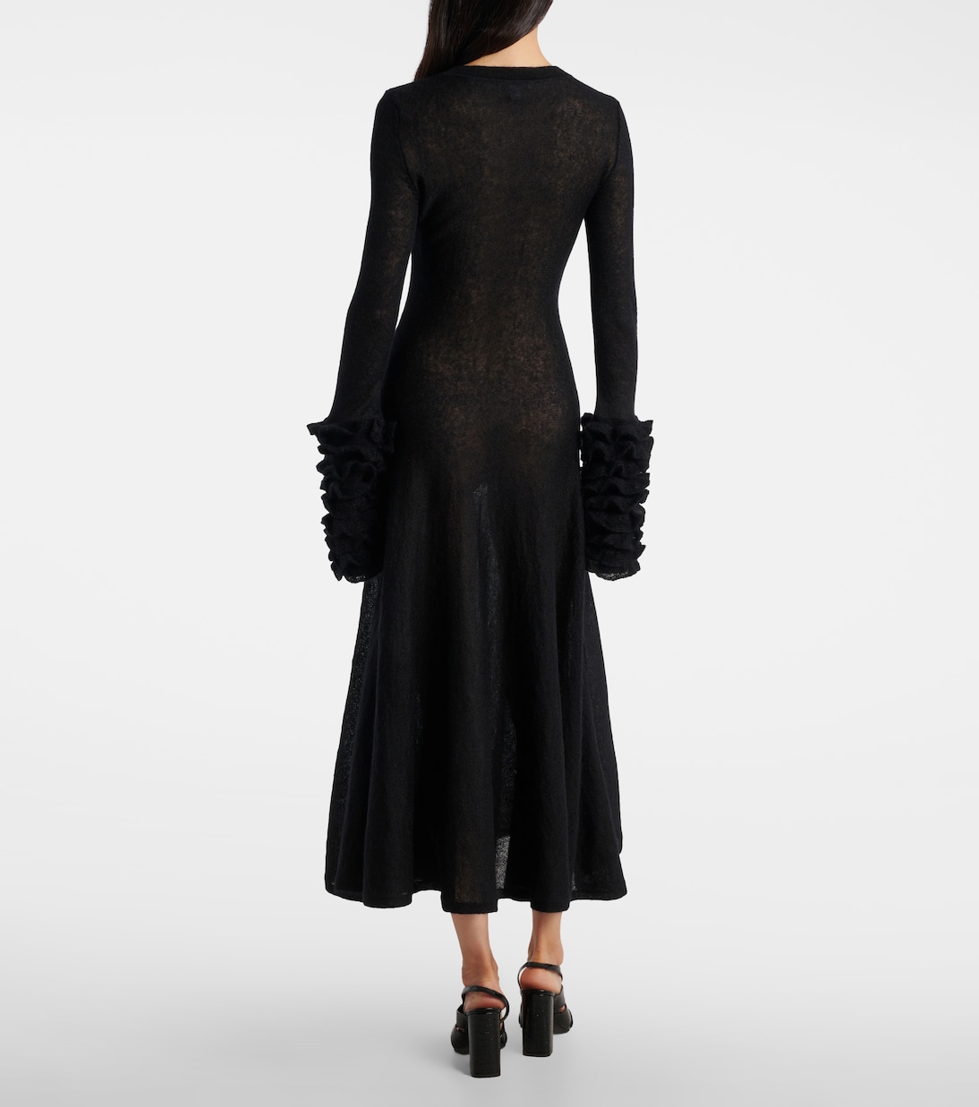 Ruffled mohair-blend maxi dress | Alaïa