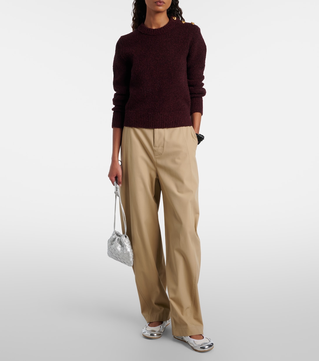 Intrecciato Small metallic leather pouch | Bottega Veneta