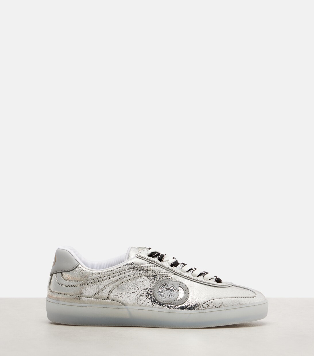 G75 metallic leather sneakers | Gucci