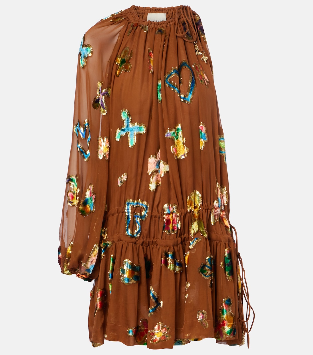 Embroidered silk-blend mini dress | Alémais