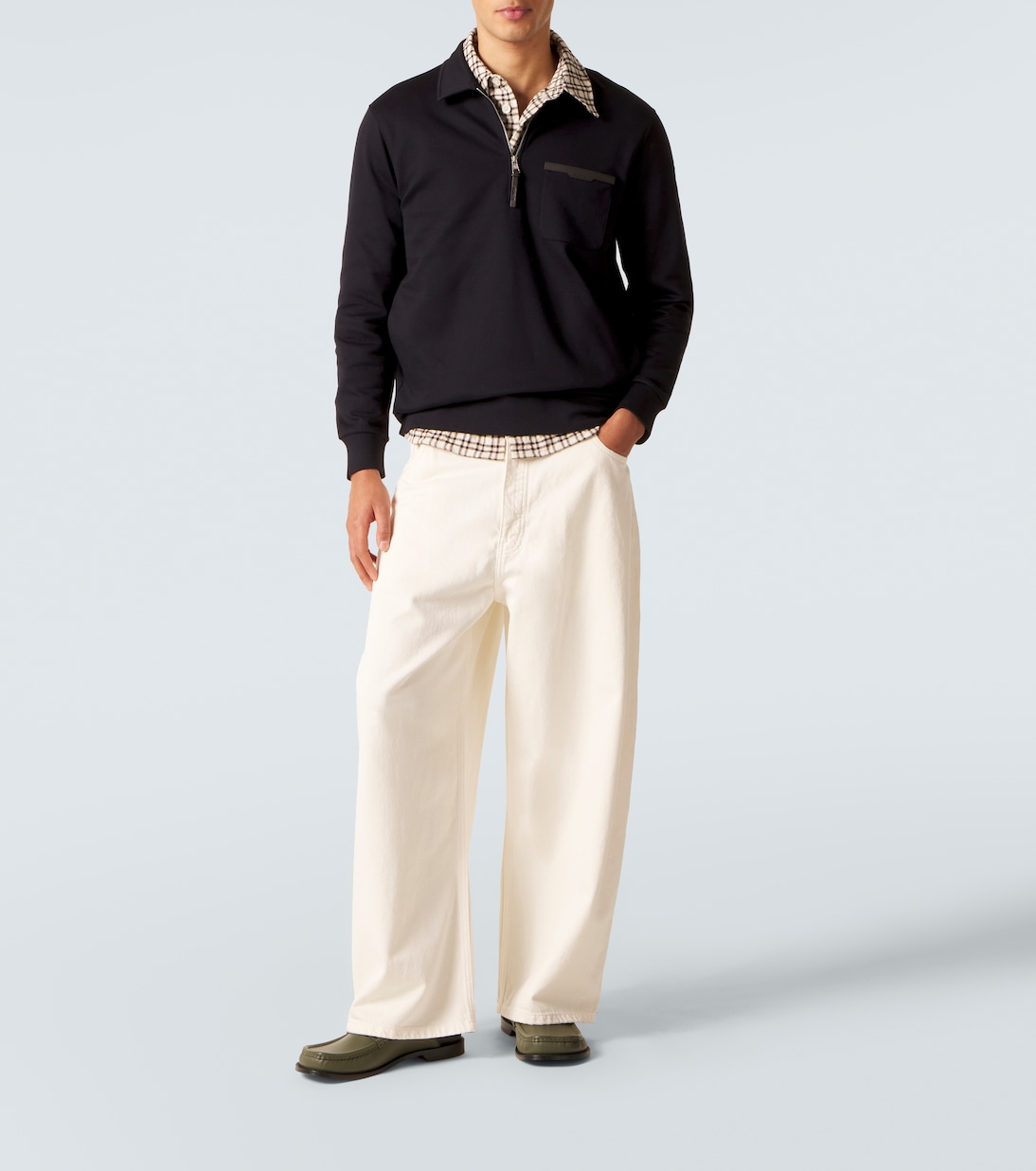 Cotton-blend half-zip sweater | Moncler