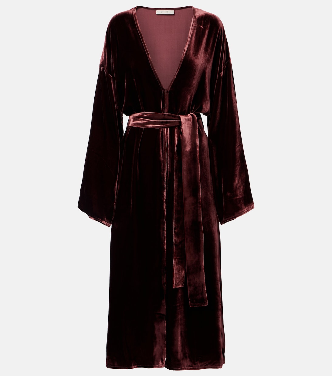 Belted velvet midi dress | Asceno