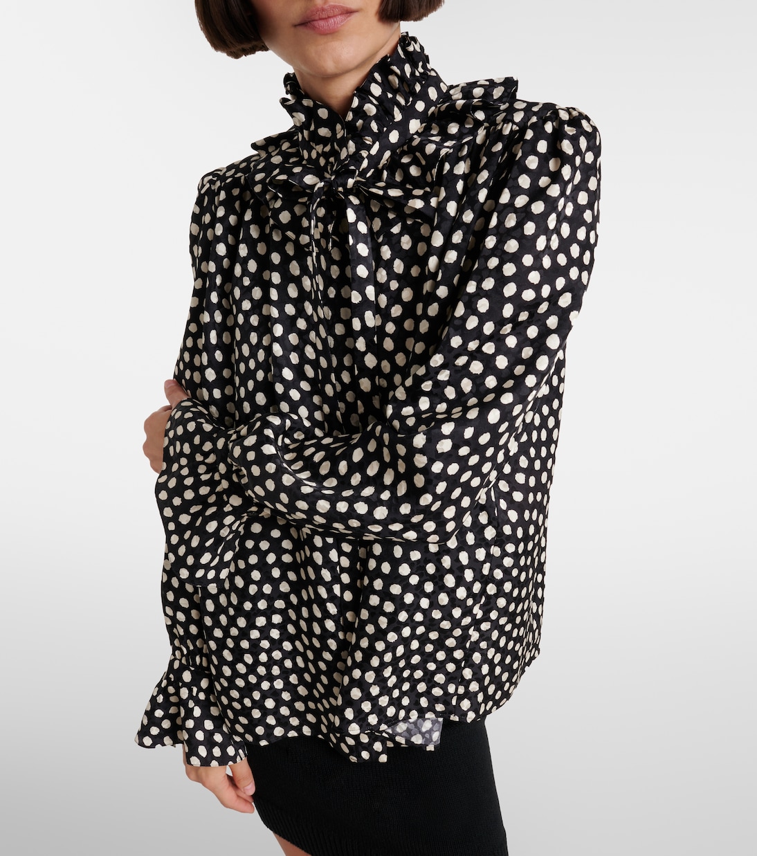 Polka-dot tie-neck silk blouse | Chloé