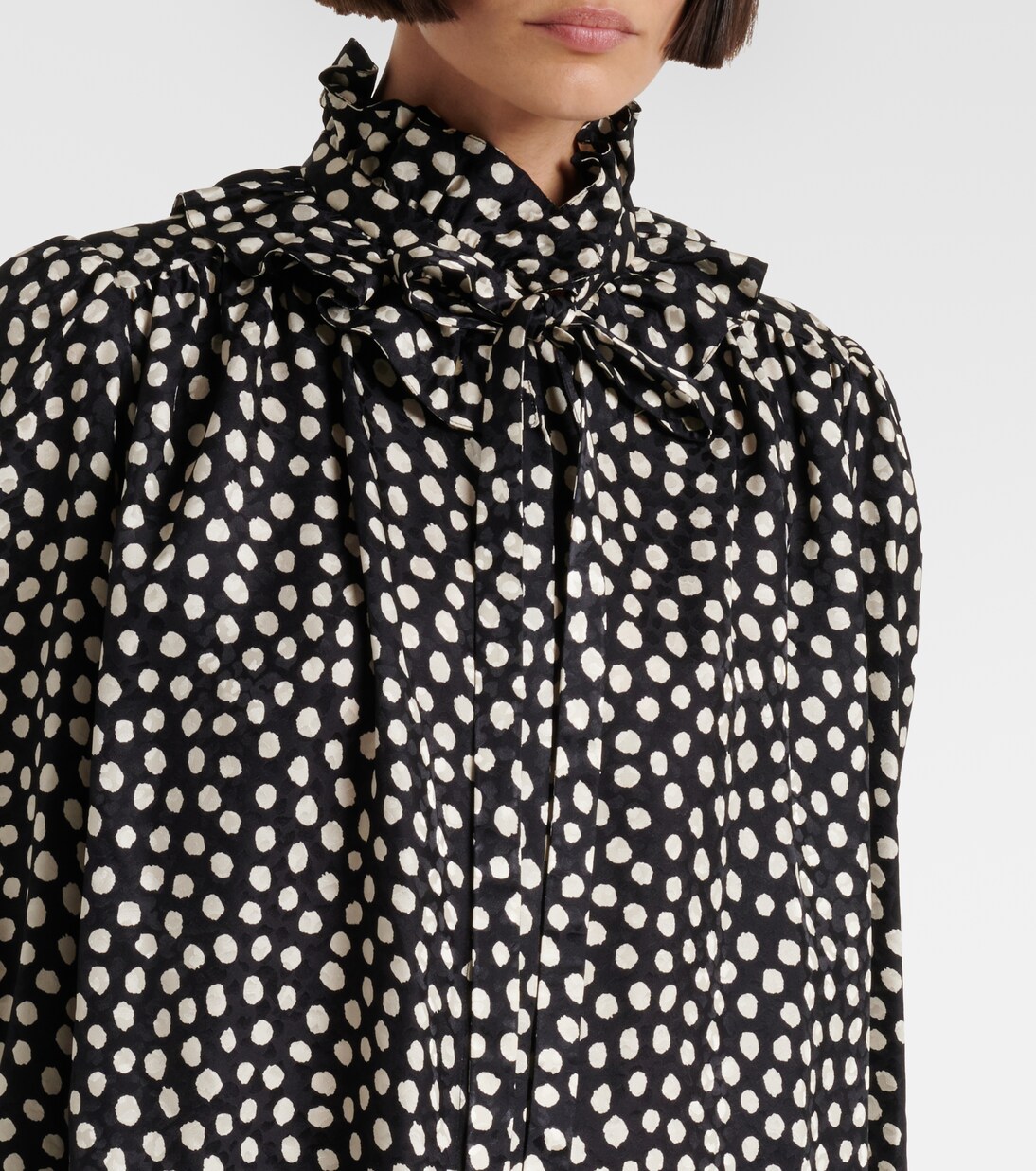 Polka-dot tie-neck silk blouse | Chloé