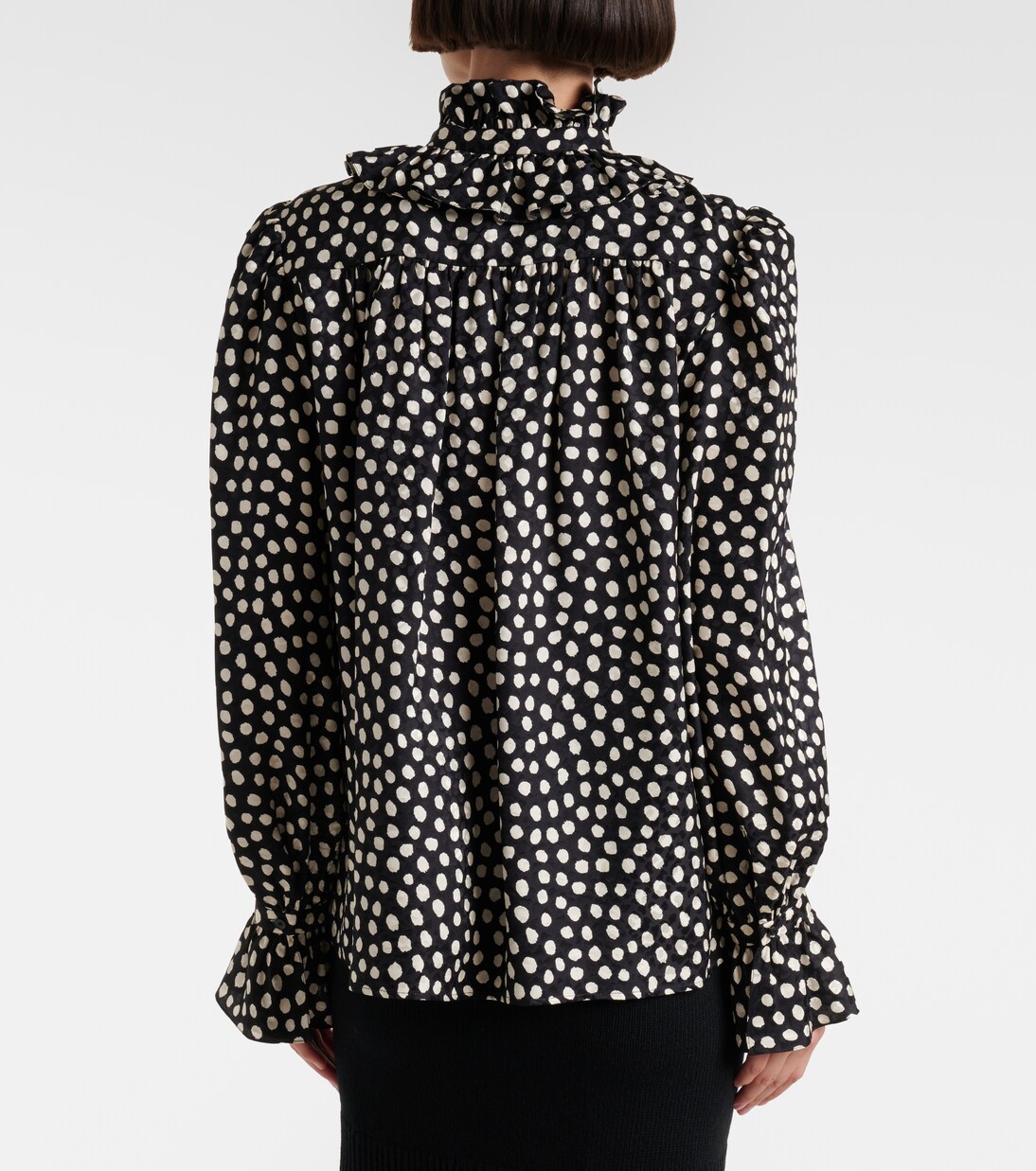 Polka-dot tie-neck silk blouse | Chloé