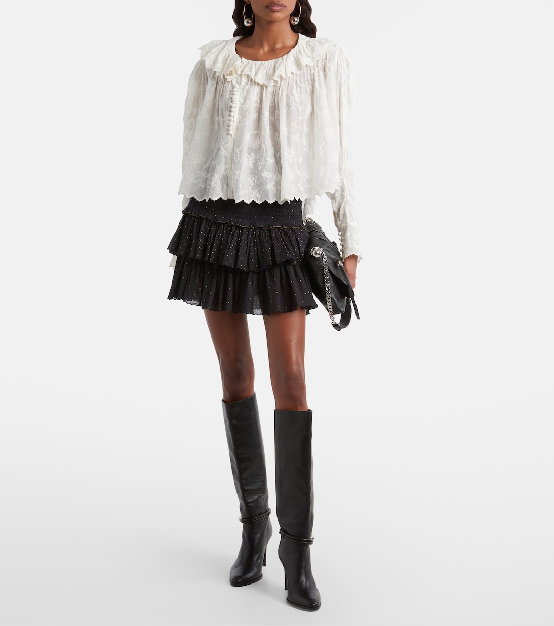 Gonna midi in cotone a pois | Marant Etoile