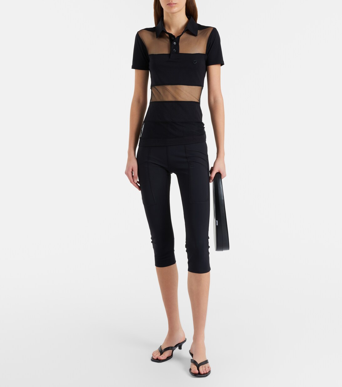 Paneled cotton-blend crop top | Coperni