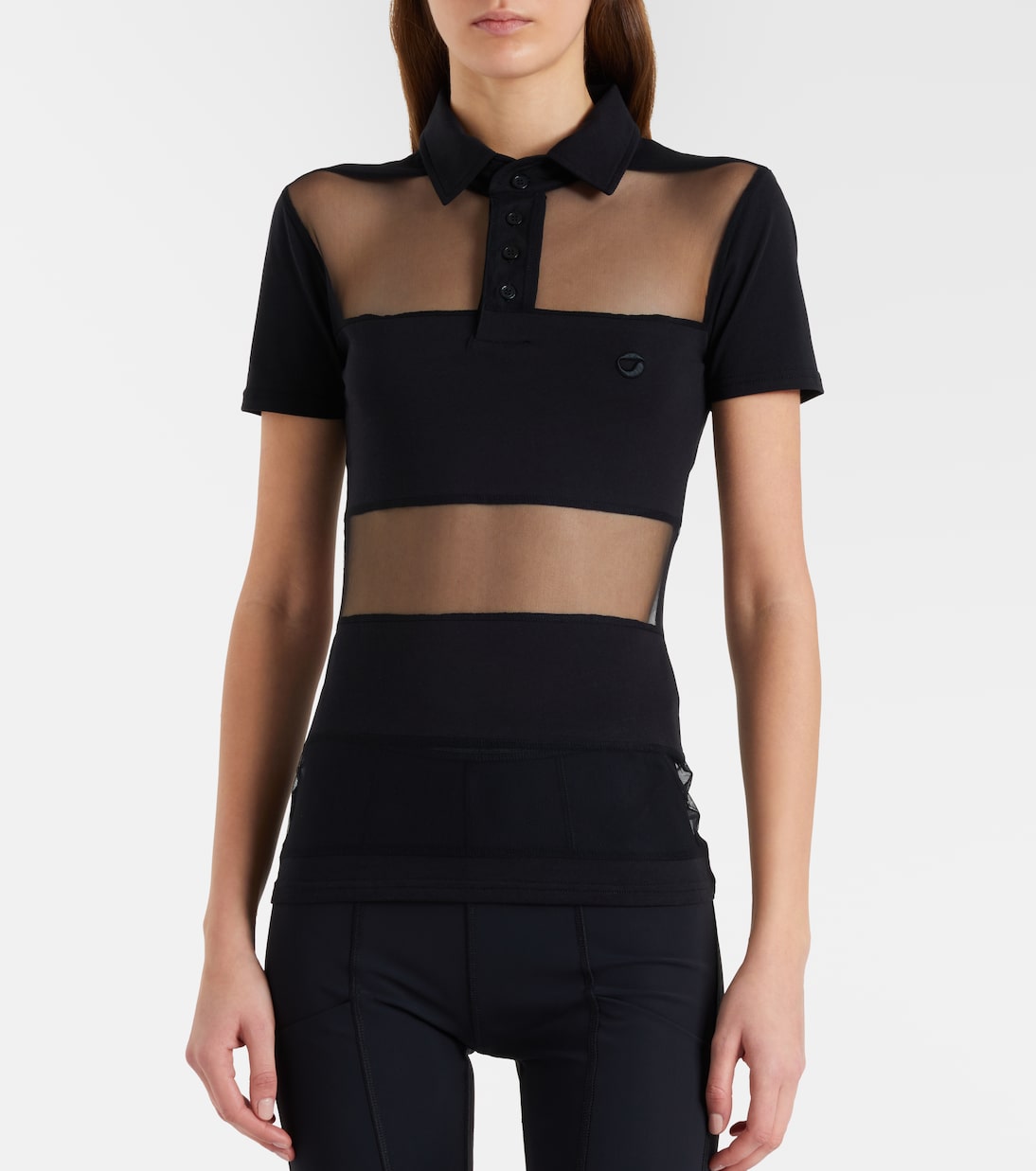 Paneled cotton-blend crop top | Coperni
