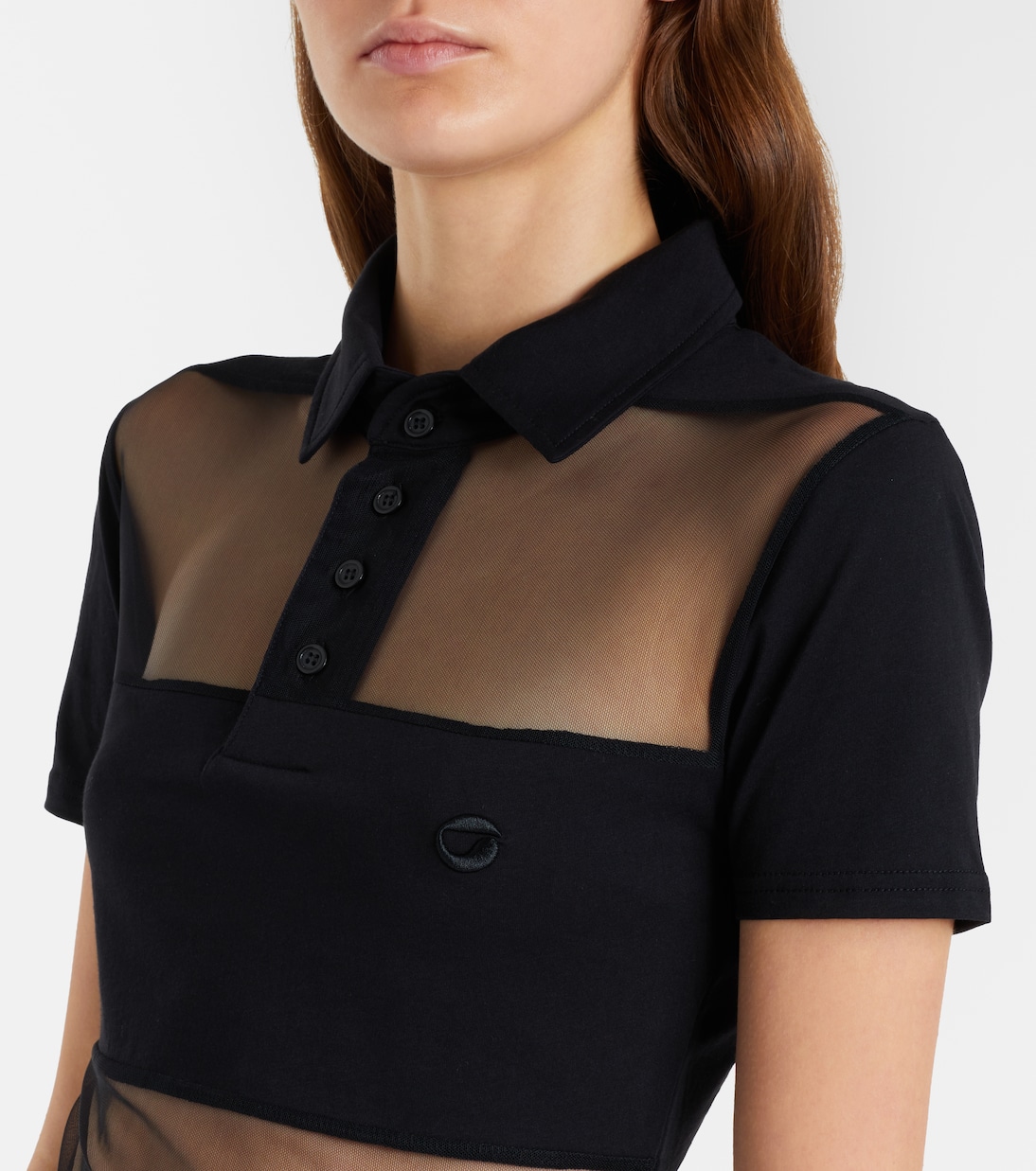 Paneled cotton-blend crop top | Coperni