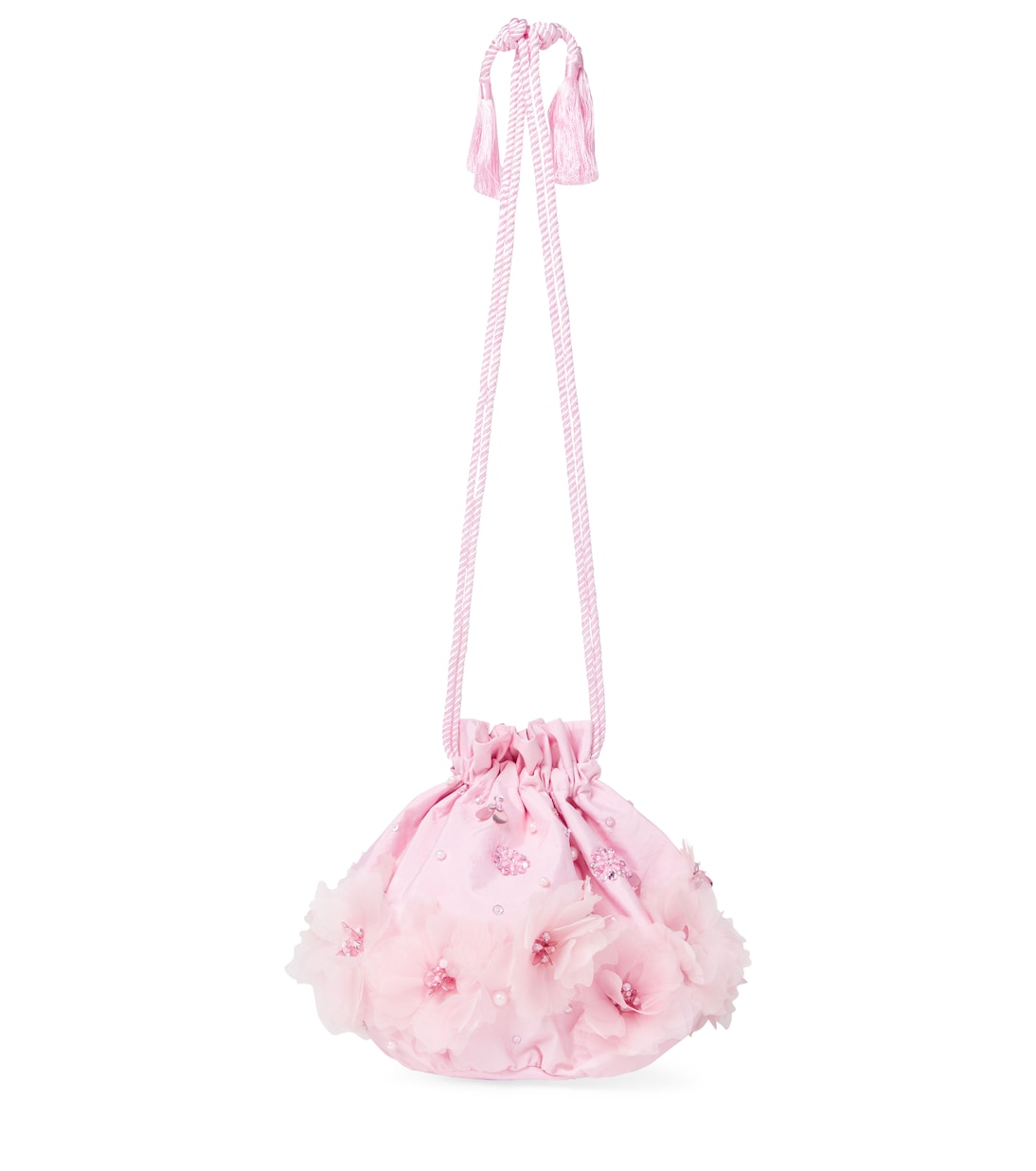 Floral-appliqué embellished shoulder bag | Tutu Du Monde