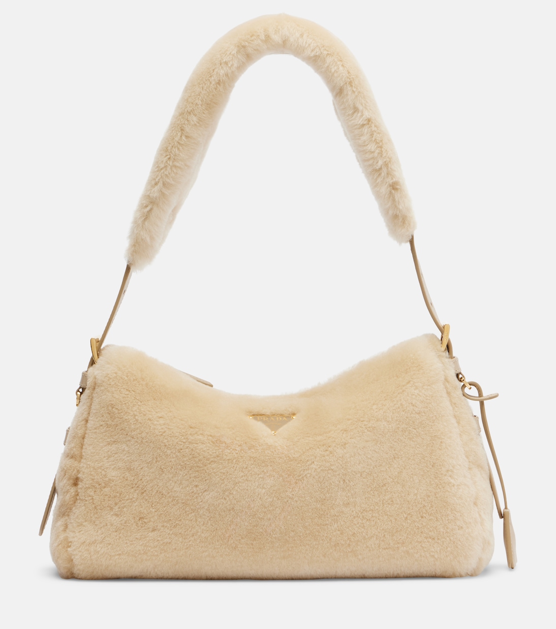 Prada Aimée Medium shearling shoulder bag | Prada