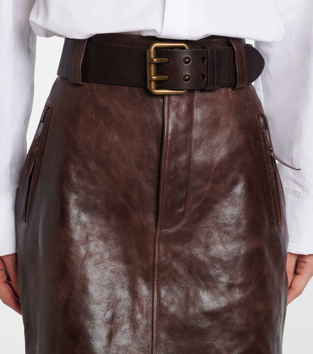 Bleistiftrock aus Leder | Saint Laurent